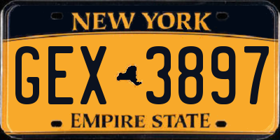 NY license plate GEX3897