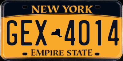 NY license plate GEX4014