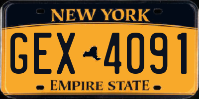 NY license plate GEX4091
