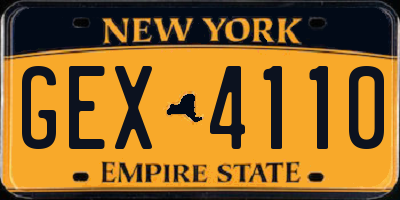 NY license plate GEX4110