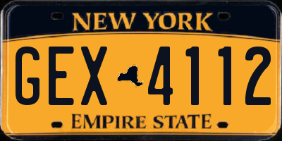 NY license plate GEX4112