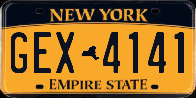 NY license plate GEX4141