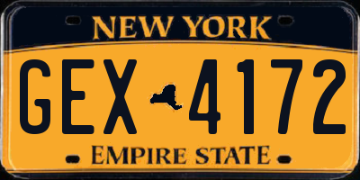 NY license plate GEX4172