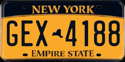 NY license plate GEX4188