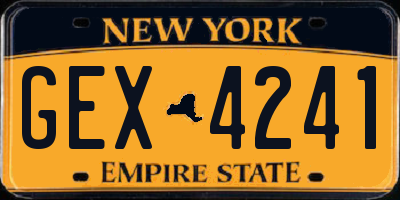 NY license plate GEX4241