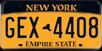 NY license plate GEX4408