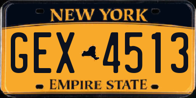 NY license plate GEX4513