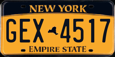 NY license plate GEX4517