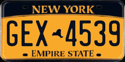 NY license plate GEX4539