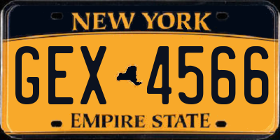 NY license plate GEX4566