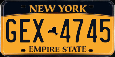 NY license plate GEX4745