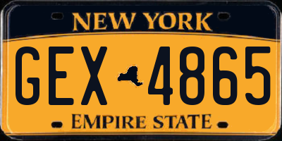 NY license plate GEX4865