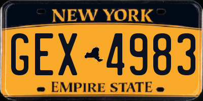 NY license plate GEX4983