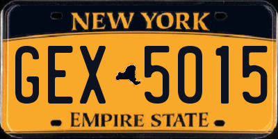 NY license plate GEX5015