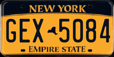 NY license plate GEX5084