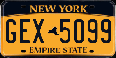 NY license plate GEX5099