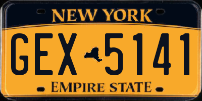 NY license plate GEX5141