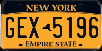 NY license plate GEX5196