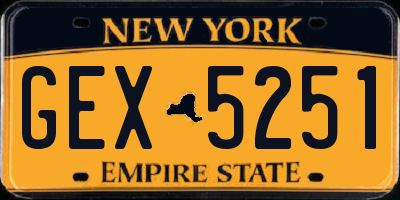 NY license plate GEX5251