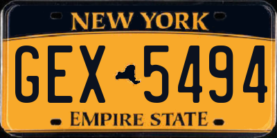 NY license plate GEX5494