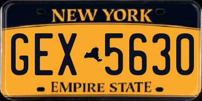 NY license plate GEX5630