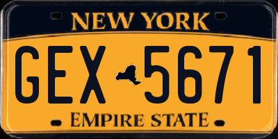 NY license plate GEX5671