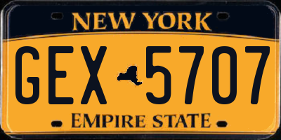 NY license plate GEX5707