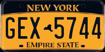 NY license plate GEX5744