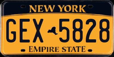 NY license plate GEX5828