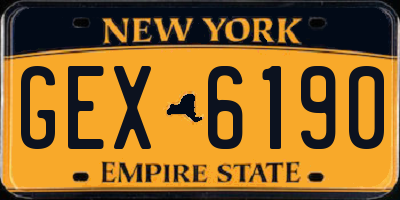 NY license plate GEX6190