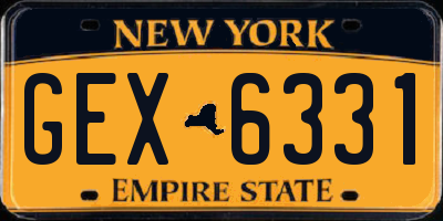 NY license plate GEX6331