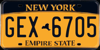 NY license plate GEX6705