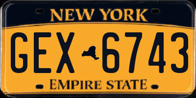 NY license plate GEX6743