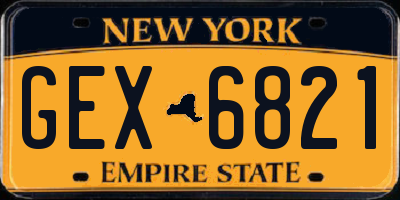 NY license plate GEX6821