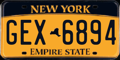 NY license plate GEX6894