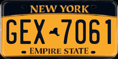NY license plate GEX7061