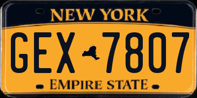 NY license plate GEX7807