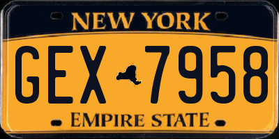 NY license plate GEX7958