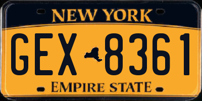 NY license plate GEX8361