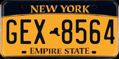 NY license plate GEX8564