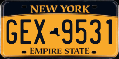 NY license plate GEX9531