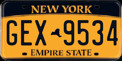 NY license plate GEX9534