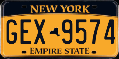 NY license plate GEX9574