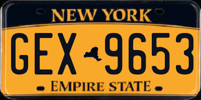 NY license plate GEX9653