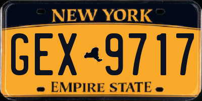 NY license plate GEX9717
