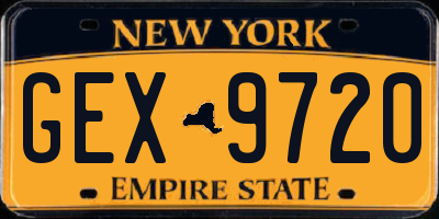 NY license plate GEX9720