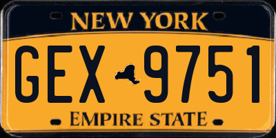 NY license plate GEX9751