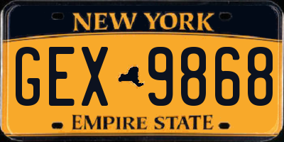 NY license plate GEX9868
