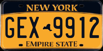 NY license plate GEX9912