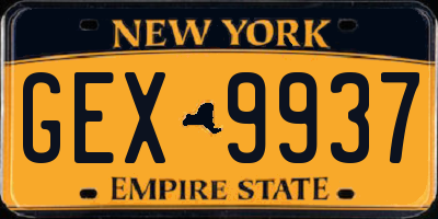 NY license plate GEX9937